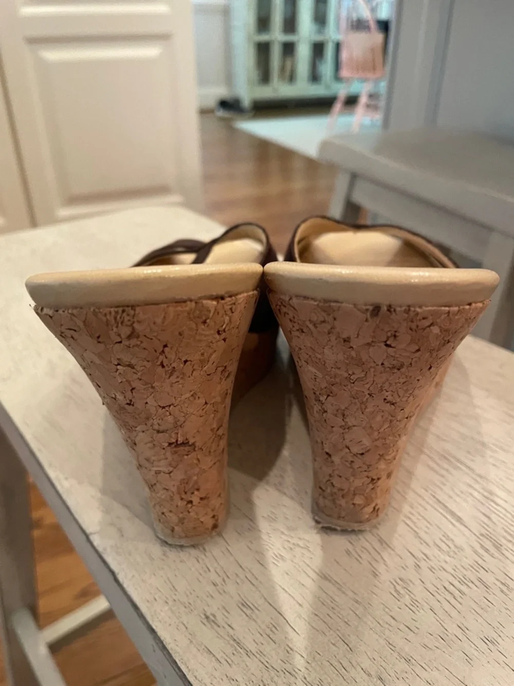 Kors Michael Kors chocolate cork wedge sandal sz 8 - Picture 3 of 5